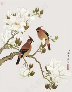 余挚兰花中式花鸟中式挂画 余挚兰花中式花鸟中式挂画