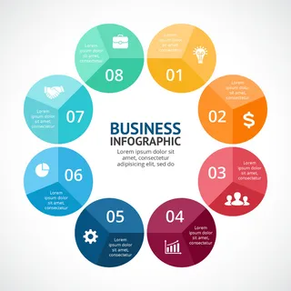 数据图表统计图形分析分类商务会议办公图标PSD模板素材
