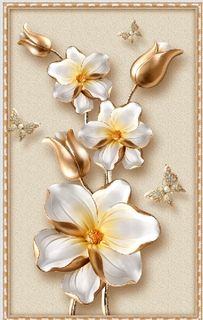 雕塑钻石花卉玄关背景墙