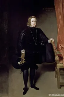 黑衣男士肖像油画