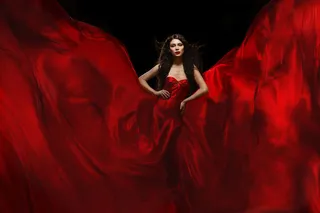 高贵的红裙美女