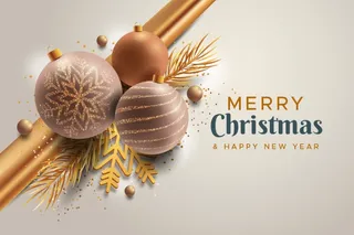 圣诞节圣诞树圣诞老人闪亮装饰电商促销折扣海报