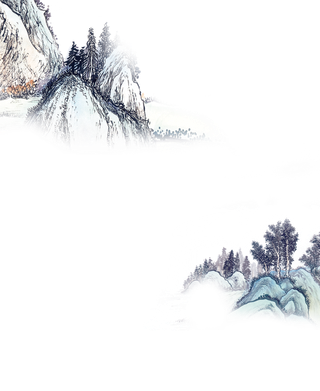 山水画素材中国风水墨画素材元素中国画