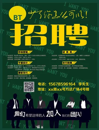 话务员招聘海报psd模板