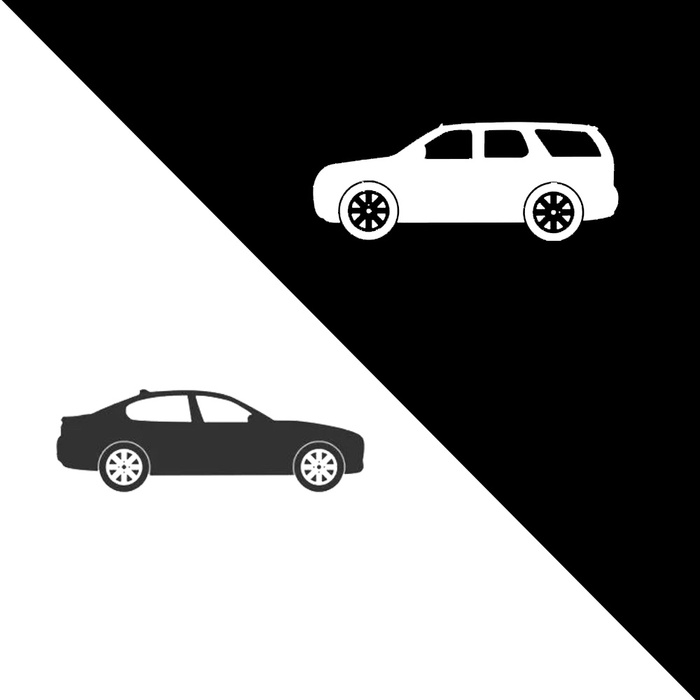 汽车轿车剪影黑白图标