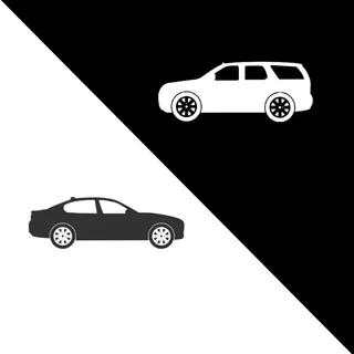 汽车轿车剪影黑白图标