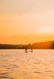 湖日出日落巴伐利亚德国水