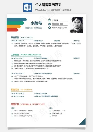 个人销售简历范文