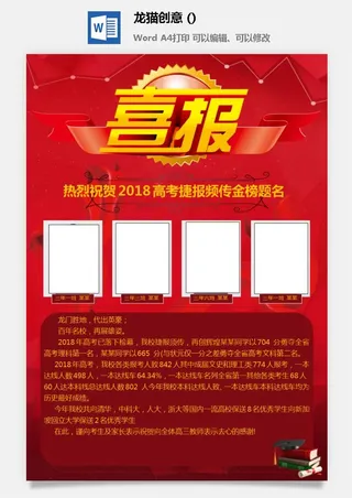 2022企业公司销售业绩年终大捷军令喜报word文档设计素材模板