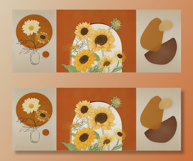 轻奢唯美三联画