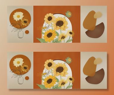 轻奢唯美三联画