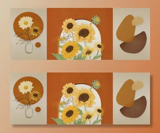 轻奢唯美三联画