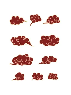 中国风古典式线条祥云纹底纹图案纹理装饰背景素材AI素材