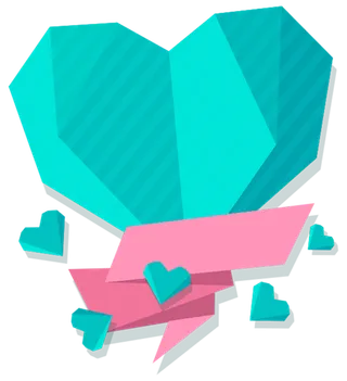 蓝色立体情人节