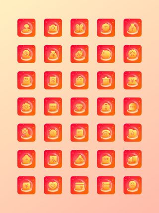 彩色icon手机线性小图标UI素材AI矢量图psd设计源文件app菜单分类