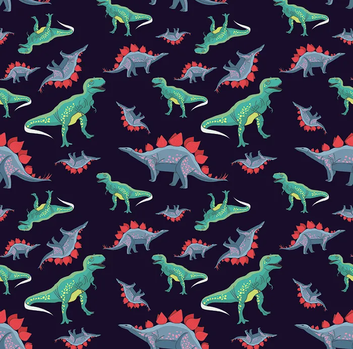 无缝 乱花 印花 恐龙