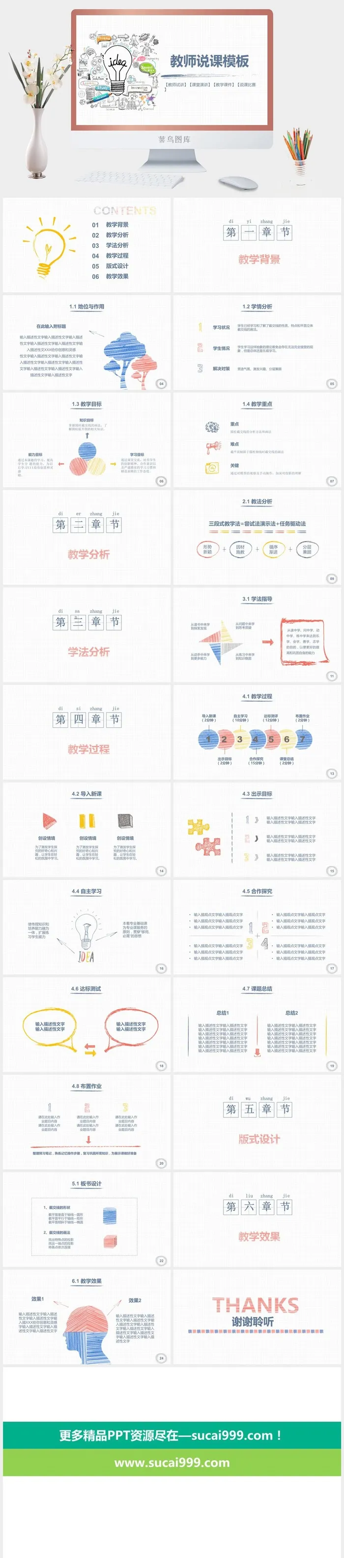 教师说课模板培训课件PPT模板