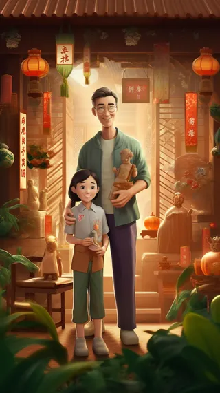 父亲 父亲节 温馨 坚强 爱护 关怀 教育 快乐 幸福 父爱