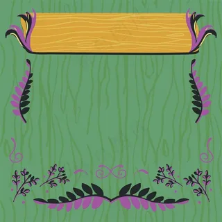 水彩树木条纹边框素材