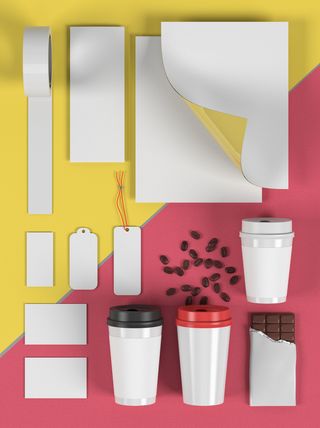 咖啡VI样机贴图包装logo样机