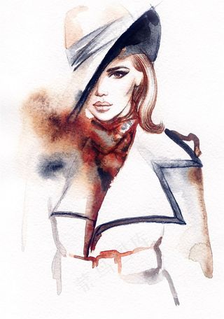 喷溅手法水彩插画图片