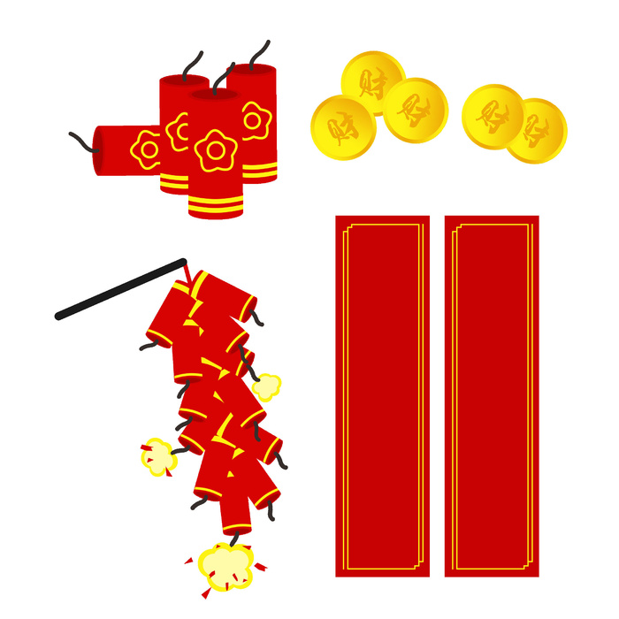 焰火对联灯笼装饰新年