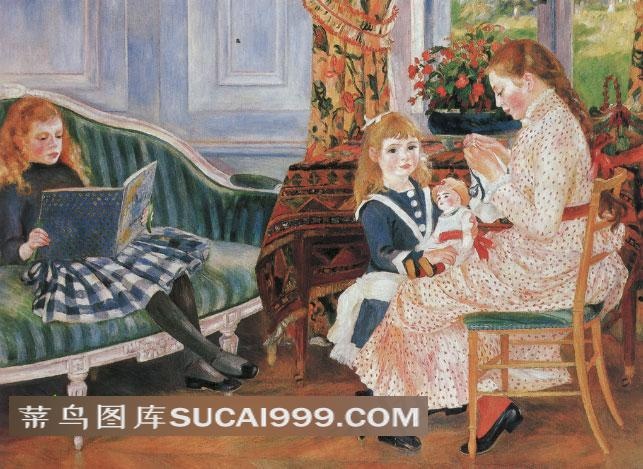 孩子们在瓦格蒙特油画