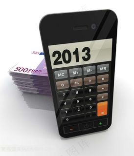 钱币与手机计算器