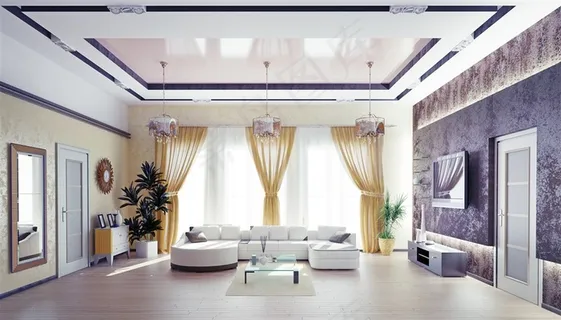 时尚简约客厅装修效果摄影图片