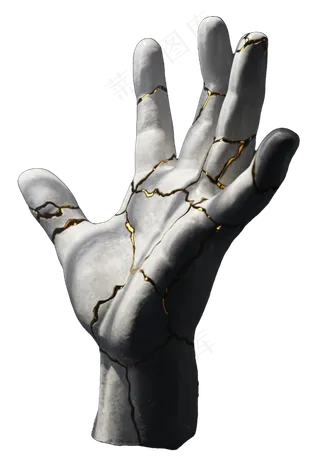 带裂纹的手