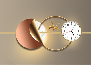 抽象玄关时钟装饰画