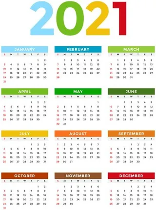 2021 年日历 PNG免抠