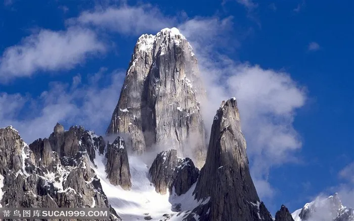 连绵不断的群山雪山山峰