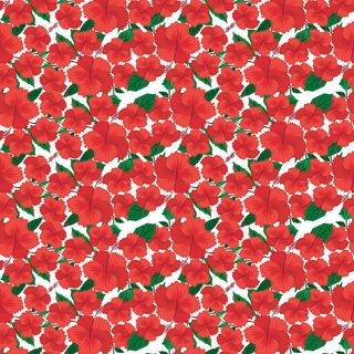 批印 无缝 印花 红色花朵