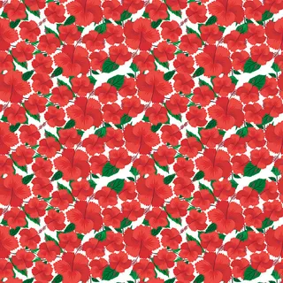 批印 无缝 印花 红色花朵