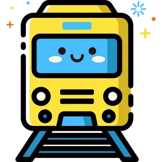 彩色火车头简笔画图标