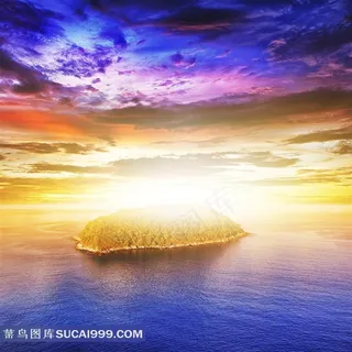 海边夕阳风景高清图片