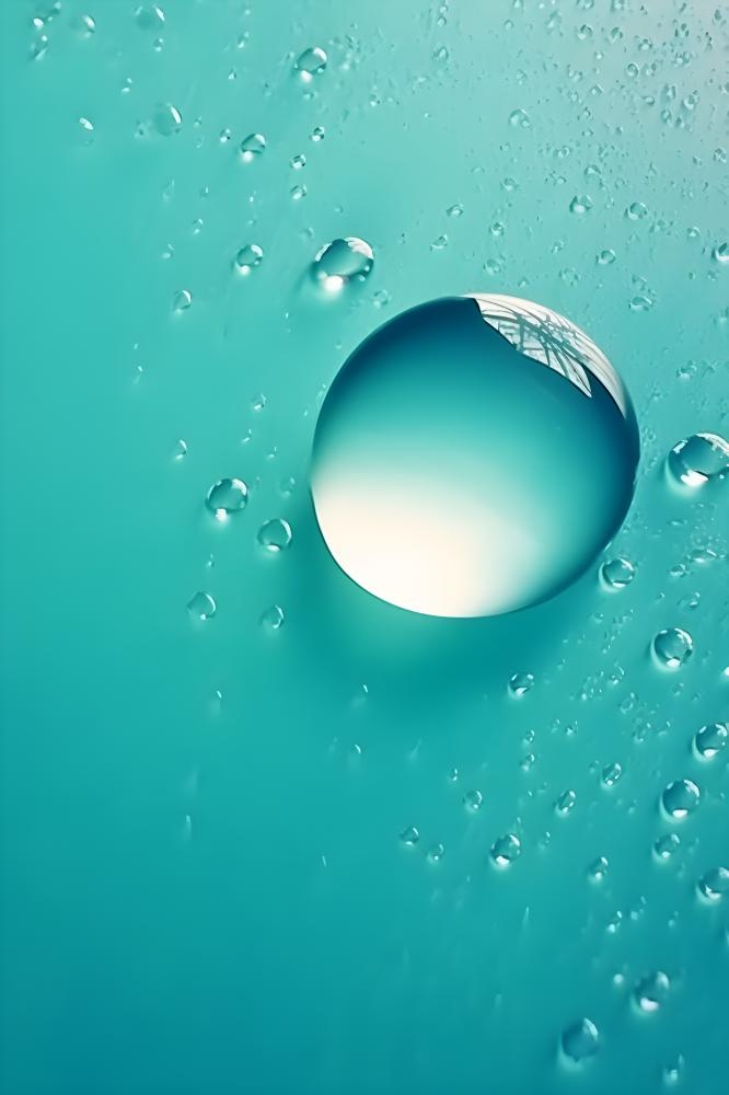 青色大气水滴露珠背景