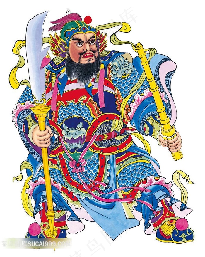 国画门神画