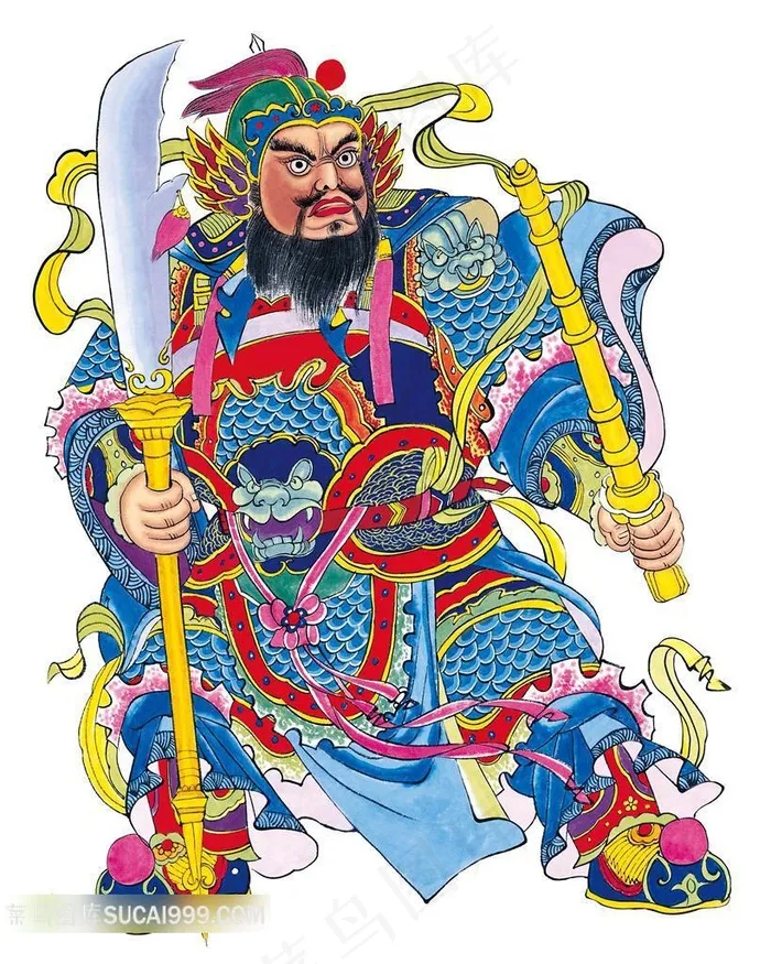 国画门神画
