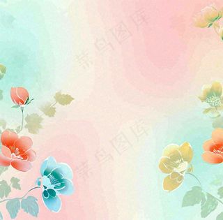 彩色简约鲜花花束郁金香渐变花朵