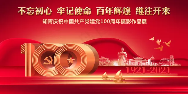 建党100周年党建宣传海报