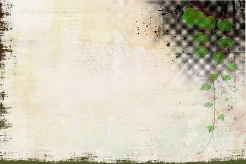 复古葡萄叶背景图片