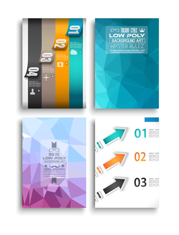 抽象矢量彩色时尚年度宣传册设计