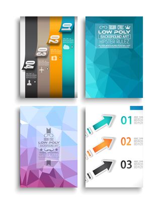 抽象矢量彩色时尚年度宣传册设计