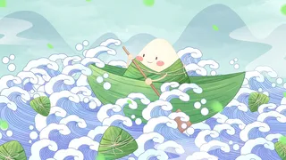 国潮风中国传统节日端午节赛龙舟粽子场景插画海报PSD设计素材