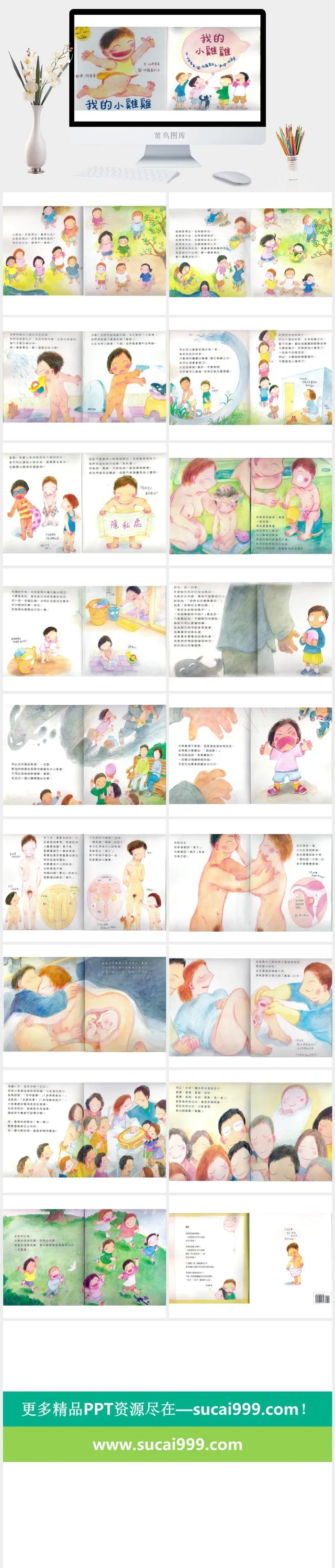 我的小雞雞幼儿园绘本故事ppt模版