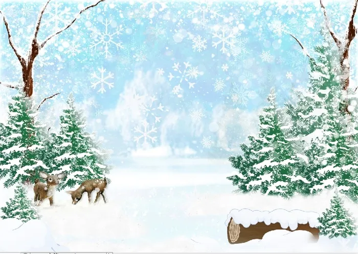 圣诞节蓝天白色风景背景墙