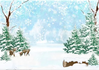 圣诞节蓝天白色风景背景墙