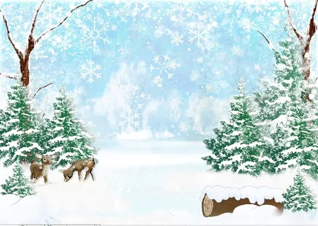 圣诞节蓝天白色风景背景墙 圣诞节蓝天白色风景背景墙